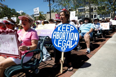Harris says Trump and abortion ban to blame for death of Georgia woman