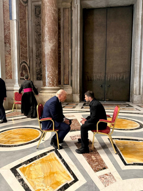 Trump and Zelenskiy meet one-on-one in Vatican basilica to seek Ukraine peace